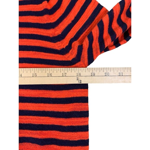 J.Crew Striped 3/4 Sleeve Knit Cardigan Women's L Tomato Red Navy Blue White - Picture 11 of 13